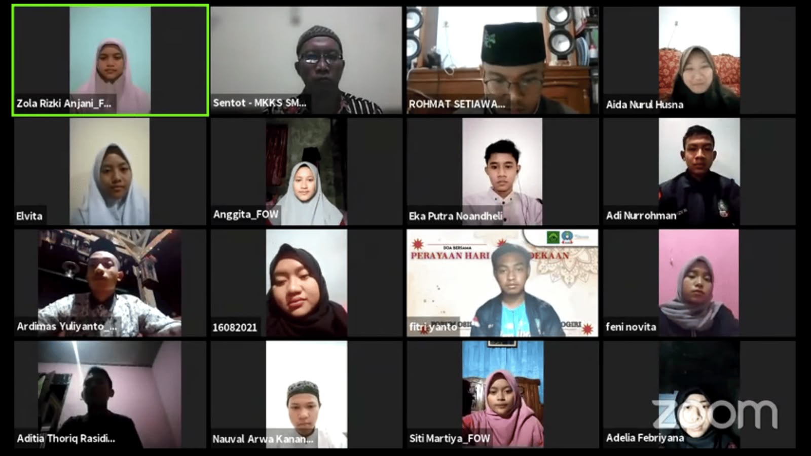 Doa Bersama Pemuda Wonogiri Untuk Bangsa saat HUT RI di Kala Pandemi